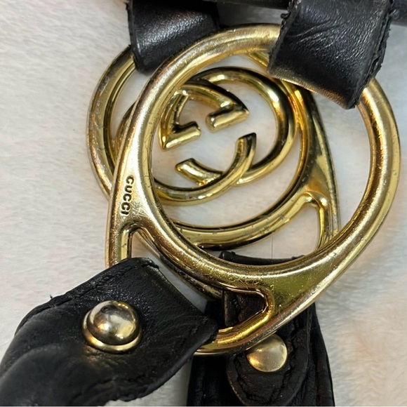 Authentic Gucci Black Leather GG Ring Shoulder Bag Vintage Y2K **AS IS** - Picture 16 of 16